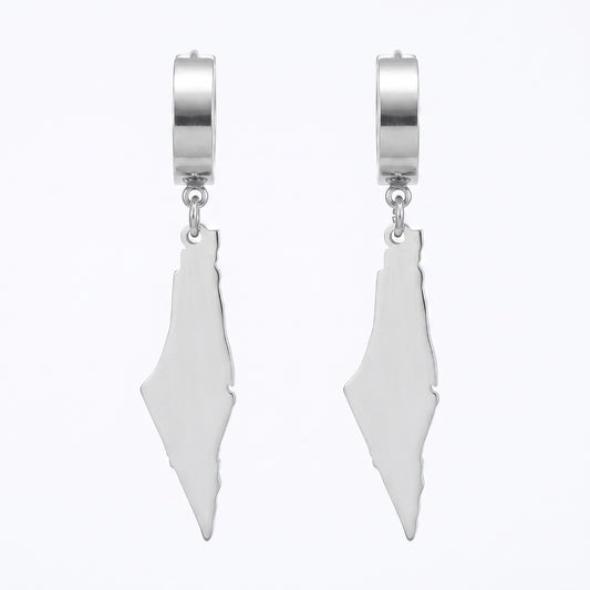 Palestine Map Earrings (Gold)