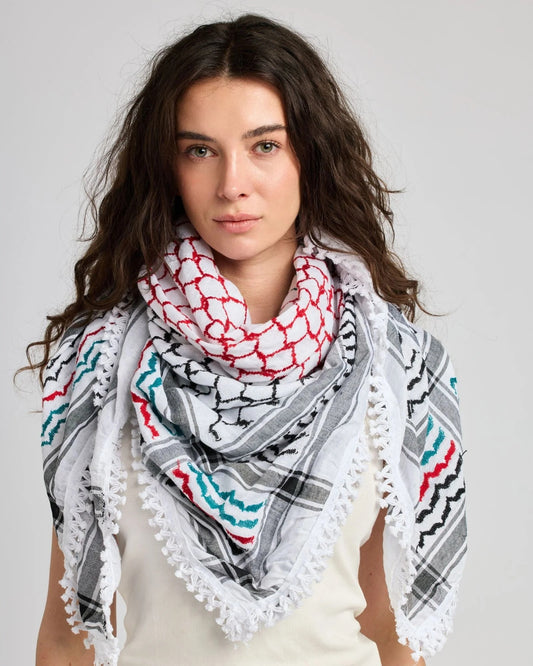 Palestinian Cotton Black Keffiyeh