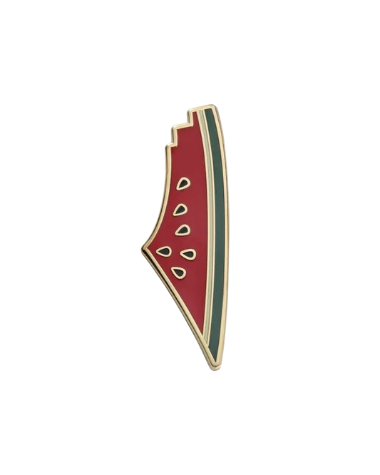Watermelon Palestine Map Pin Gold