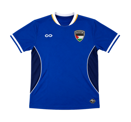 Blue Jersey and White Pants Palestine Logo
