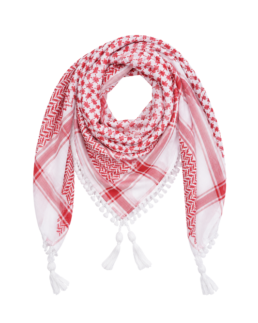 Palestinian Cotton Red Keffiyeh