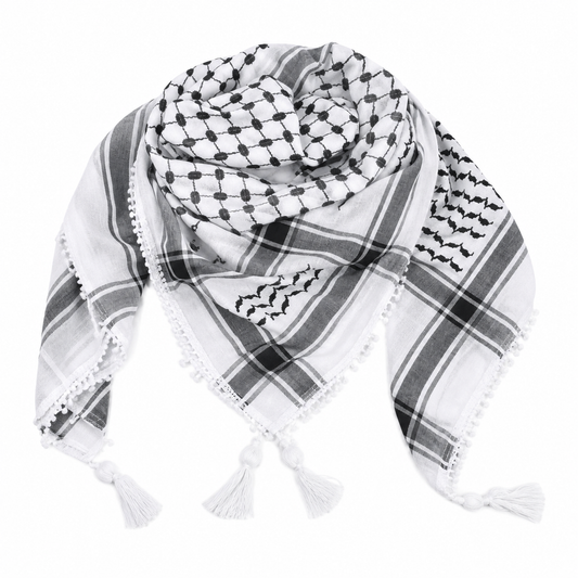 Palestinian Cotton Black Keffiyeh