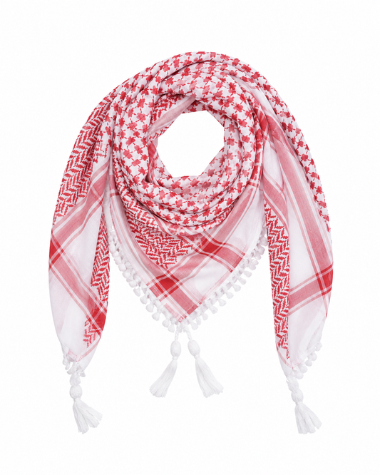 Palestinian Cotton Red Keffiyeh