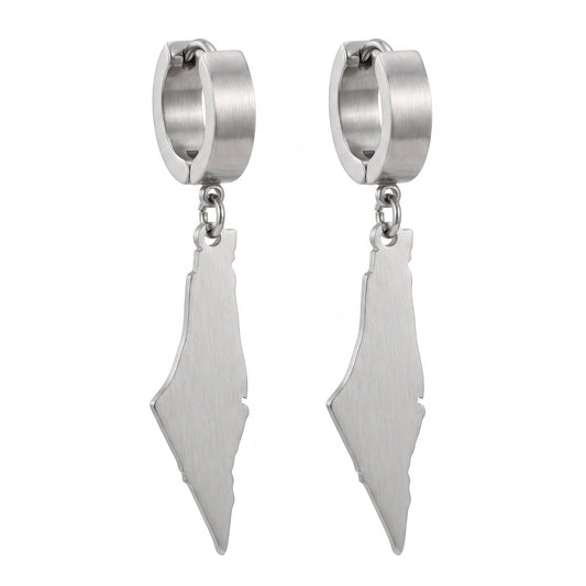 Palestine Map Earrings (Gold)