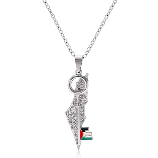 Keffiyeh Pattern Palestine Necklace