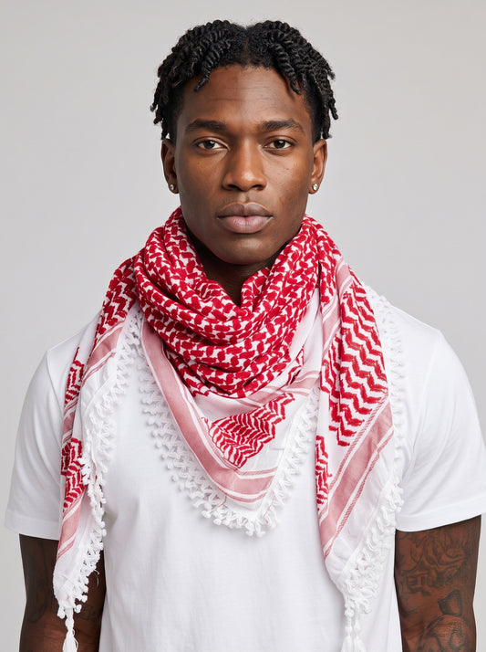 Palestinian Cotton Red Keffiyeh