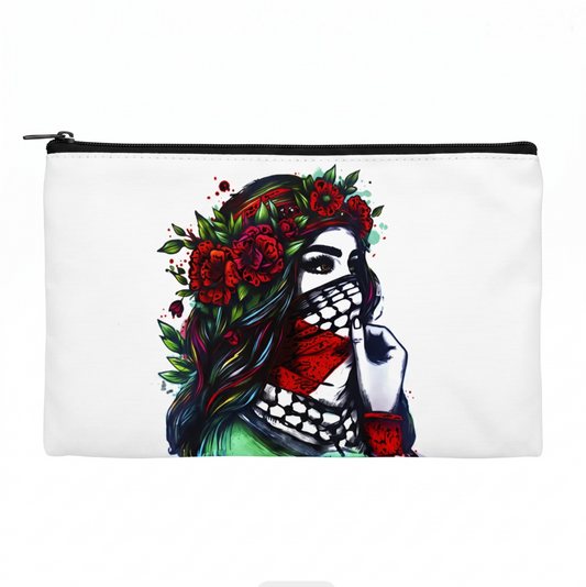 Palestinian Woman Keffiyeh Art Zipper Pouch