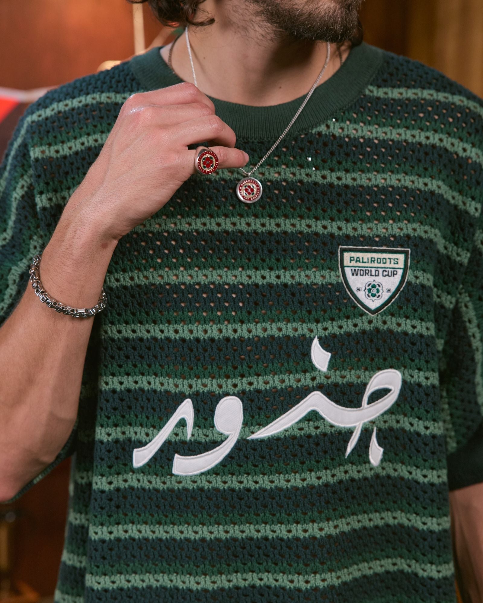 Artisan Crochet Tee Pine Green - PALIROOTS