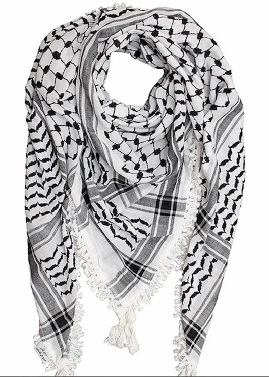 Palestinian Cotton Black Keffiyeh