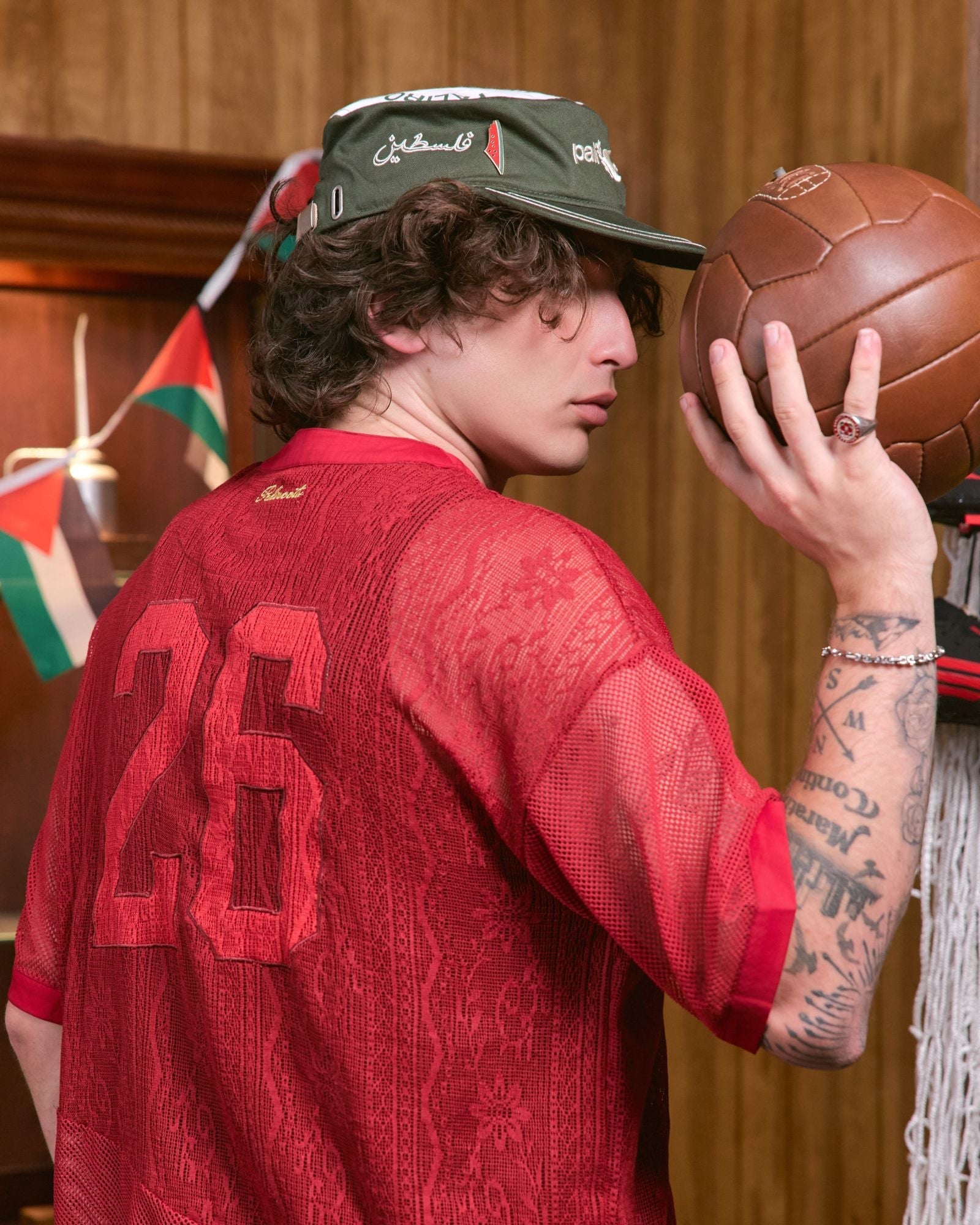 Floral Mesh Jersey Cherry - PALIROOTS