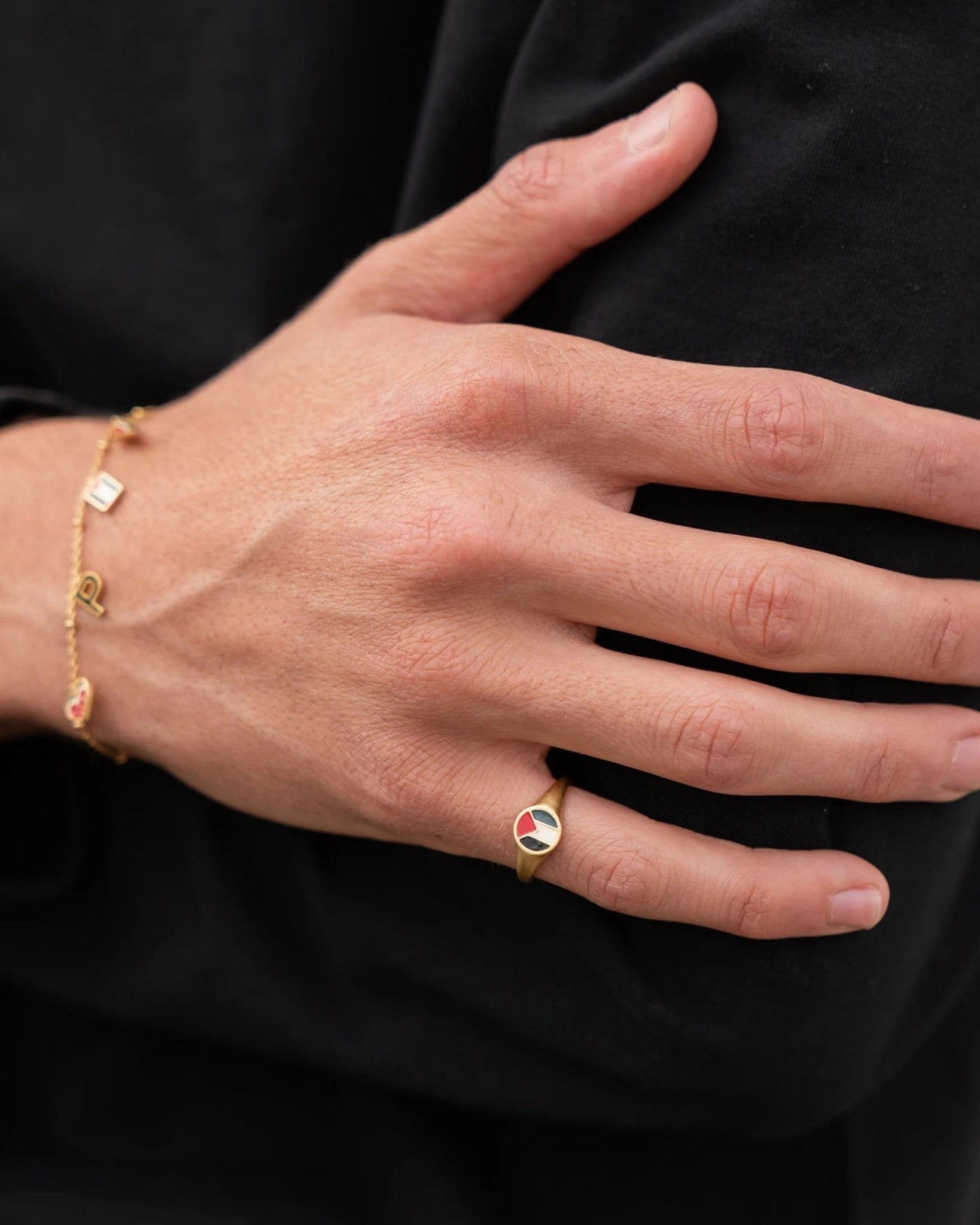 Pali Flag Signet Ring Gold - PaliRoots