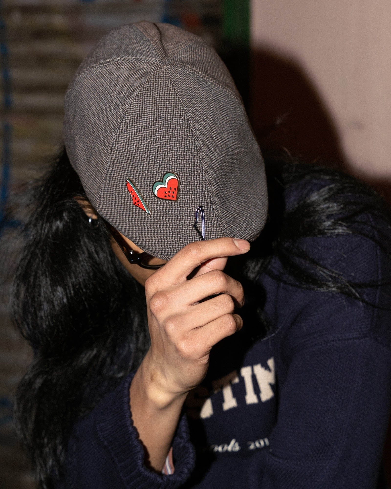 Watermelon Heart Pin Silver - PALIROOTS