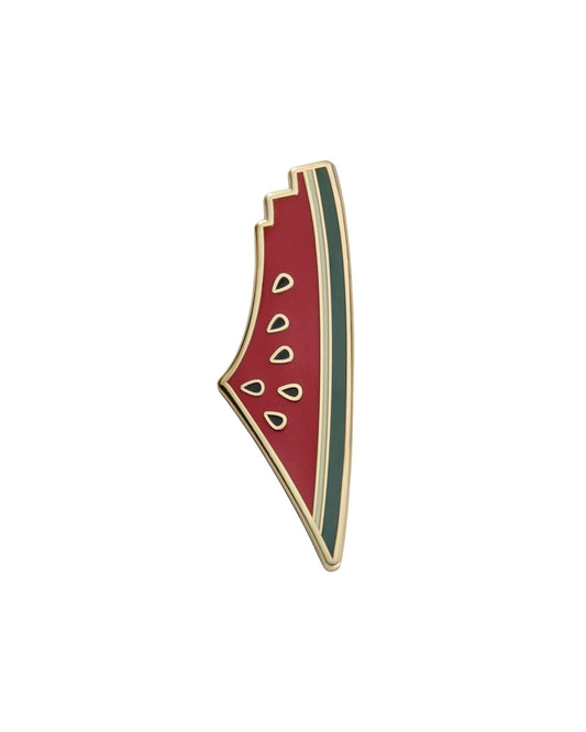 Watermelon Palestine Map Pin Gold - PALIROOTS